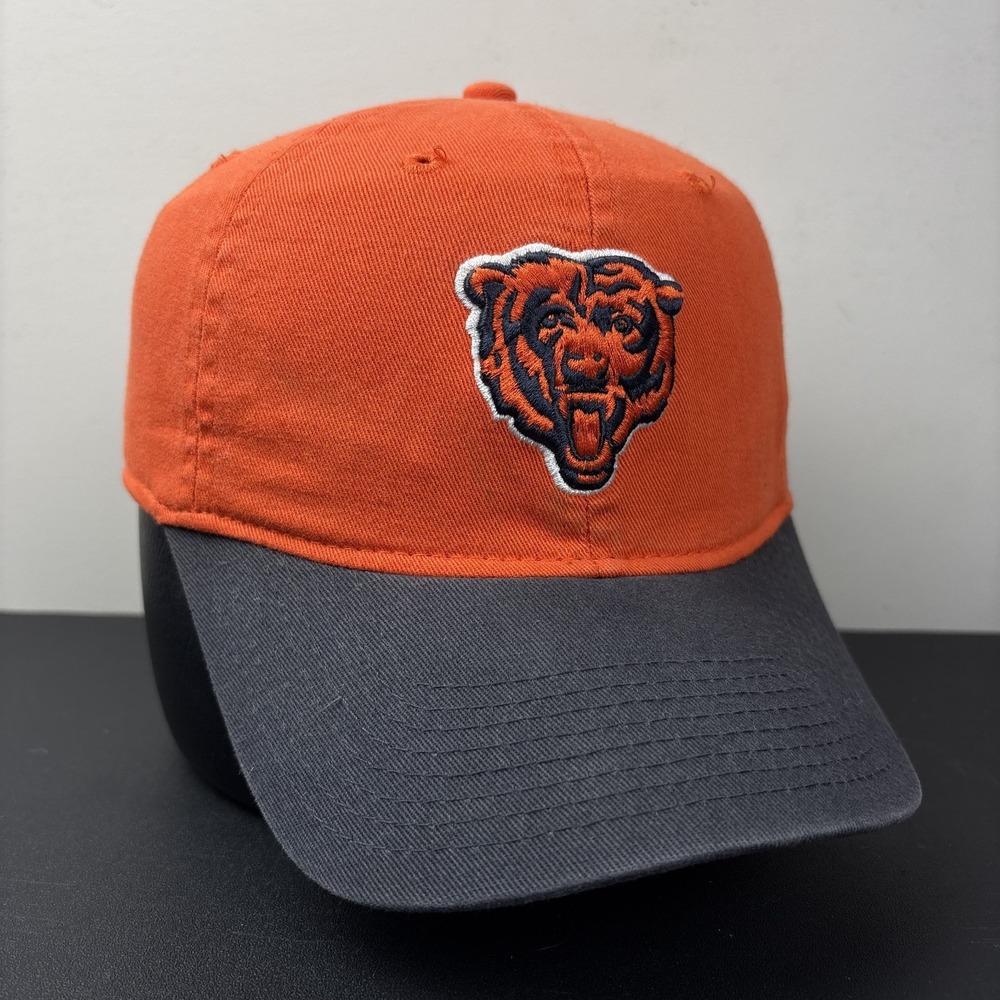 Vintage Reebok Chicago Bears Strapback Hat Orange Navy Bear NFL Adjustable Cap